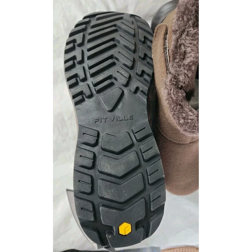 FitVille CozyCore Winter Boots Mens 8.5 WIDE Comfort Tech Orthopedic Support Oak